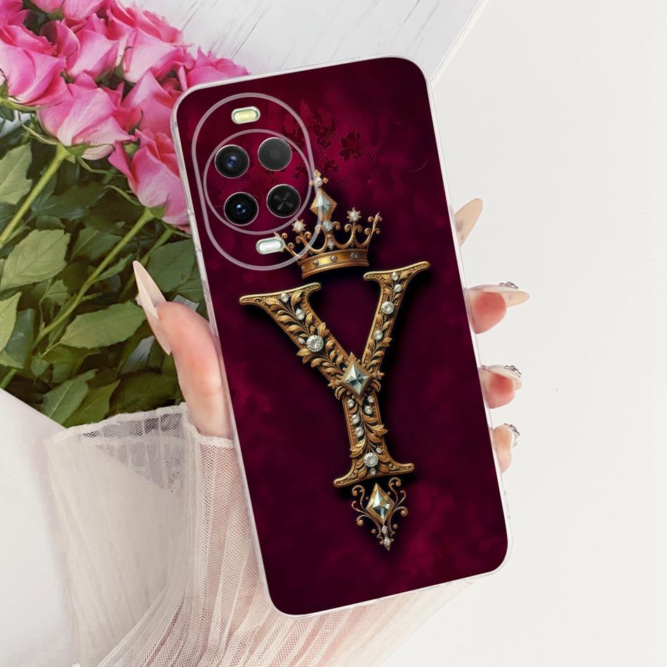 For Huawei Nova 15 15Pro Royal Crown Initial Letter Couple Phone Case For Huawei Nova15 Pro 15 Ultra Soft Silicone TPU Bumpers