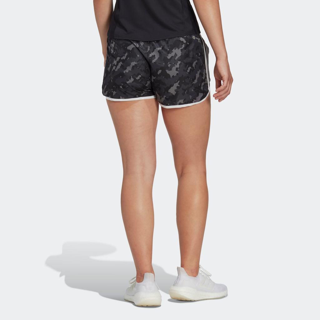 Adidas Logo Print Camouflage Stripe Mid-Waist Sports Shorts Women Bottoms Carbon-Black HM4249