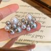 European and American pearl petal fringed earrings light luxury high-end stud earrings temperament versatile earrings design sense niche