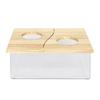 Yousheng Hamster Sandbox Transparent Visible Large Space Smooth Edge Burr Free Lid Design Take Bath Wood Hamster Shower Bathtub Sandbox Cage