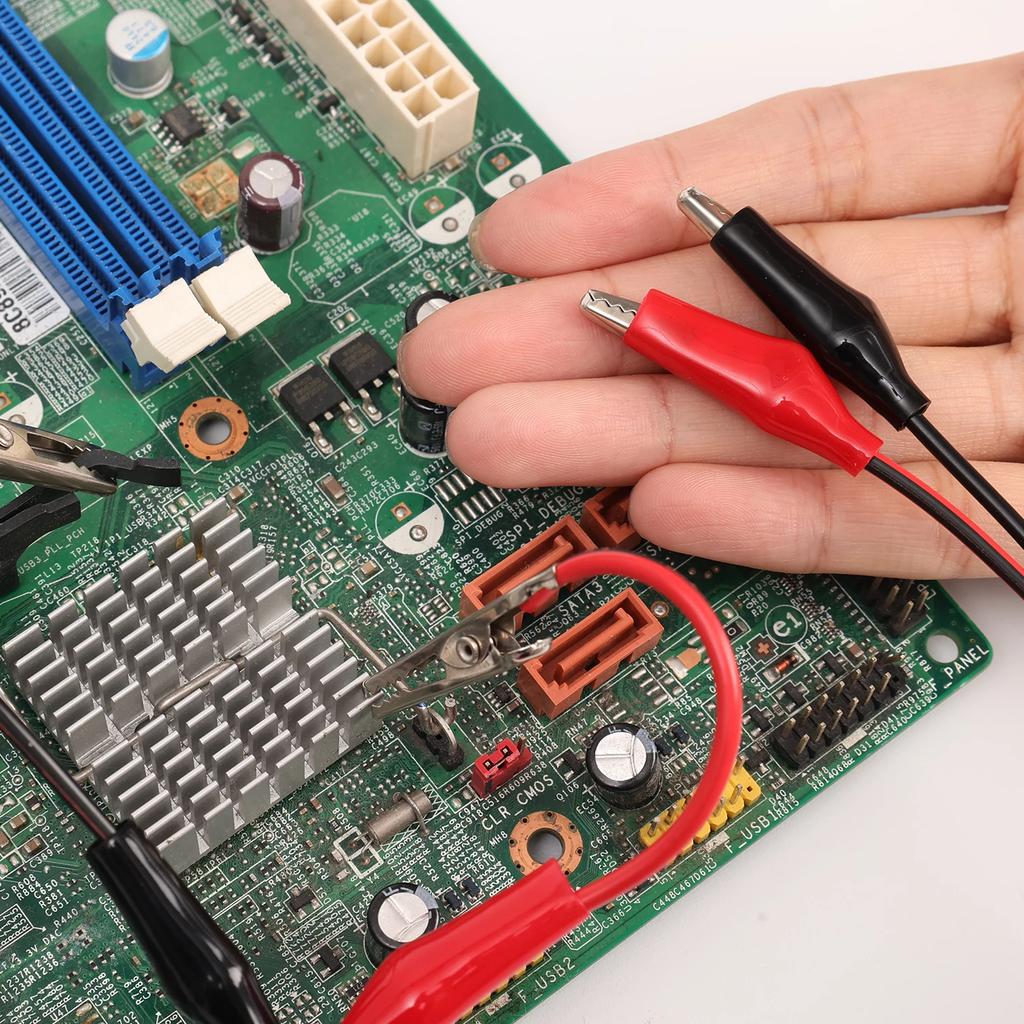 Double-Ended Alligator Clip Electrical Insulated Test Leads Jumper Wires with Crocodile Clamps for Circuit Connection Testing