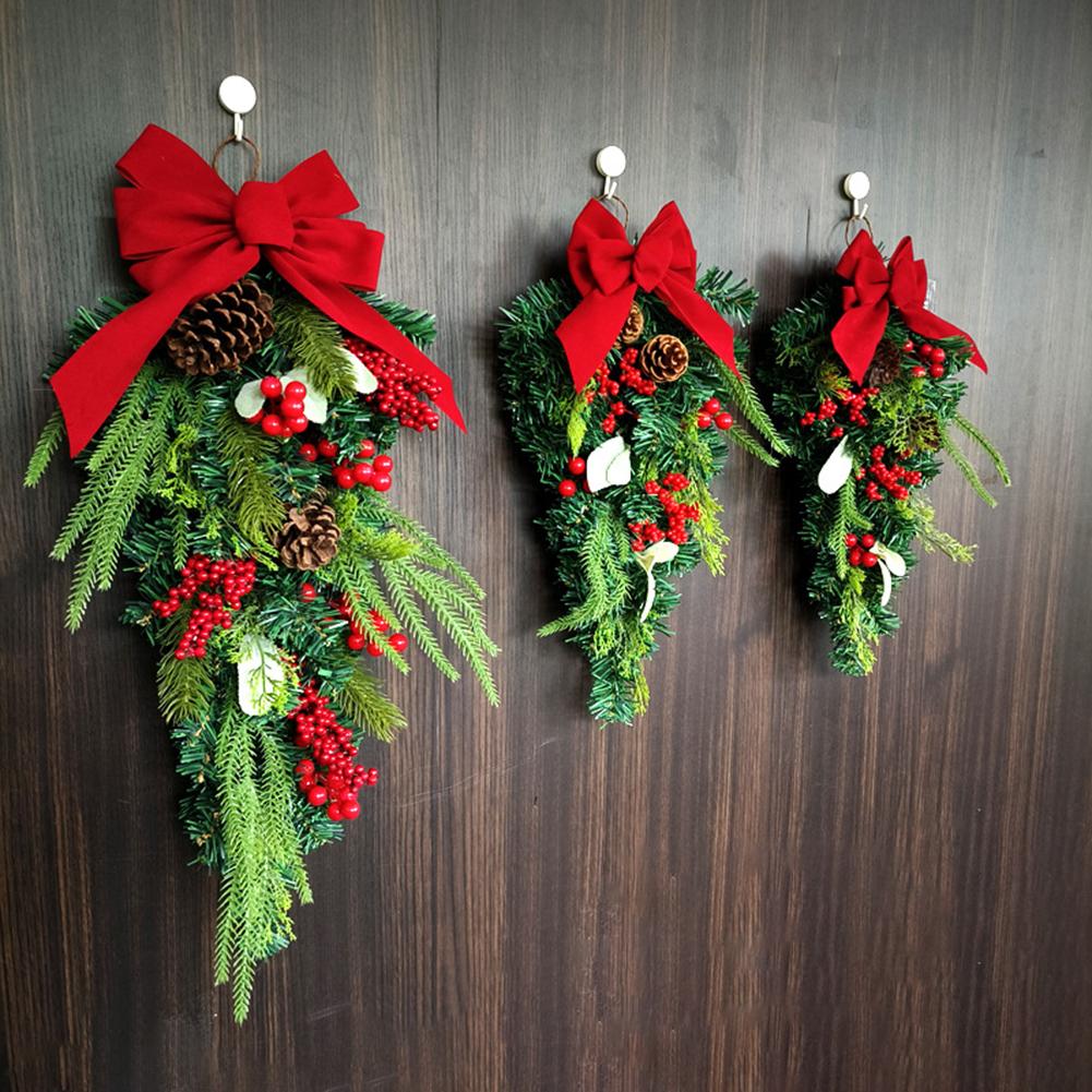 Holiday Decor Droplet Shaped Wreath Versatile Decor Unique Shape Design Plastic Material 45cm Size Unique Droplet Shape Wreath