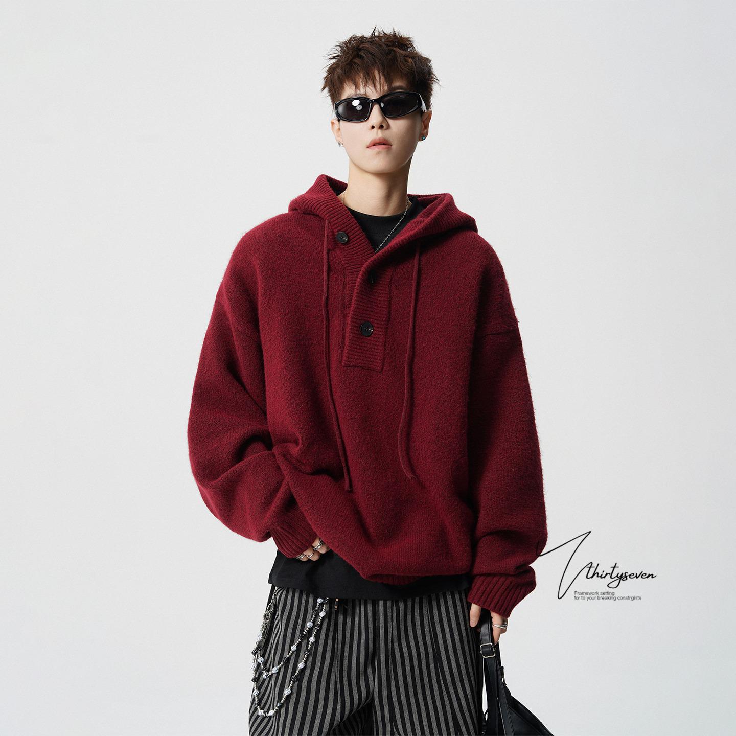 

Unisex Heavyweight Arctic Fleece Hooded Pullover Sweater - Soft Red Year of the Rat Design for Autumn/Winter L червоний