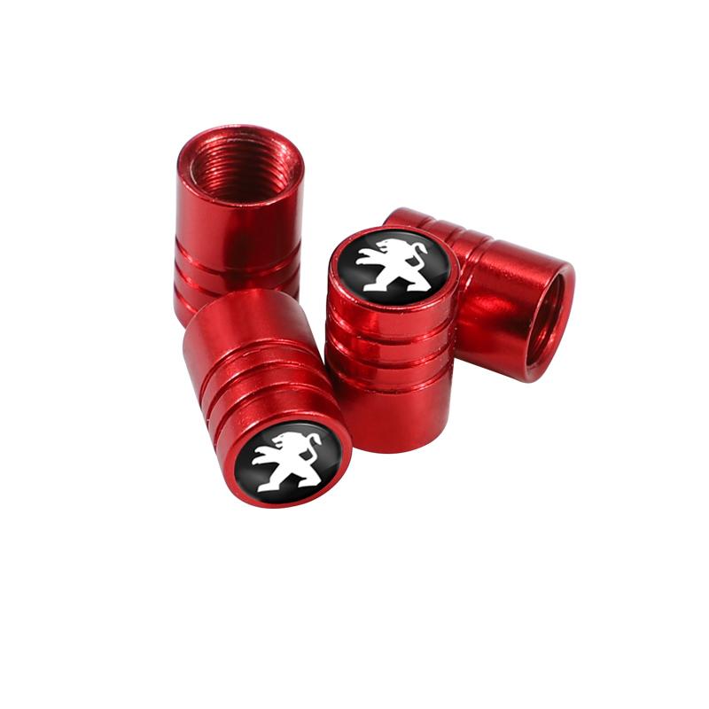 2026 Hot Car Sticker 4Pcs Wheel Tire Valve Air Stem Cap Duust Covers For Peugeot 206 3008 208 308 307 2008 207 107 5008 607 301