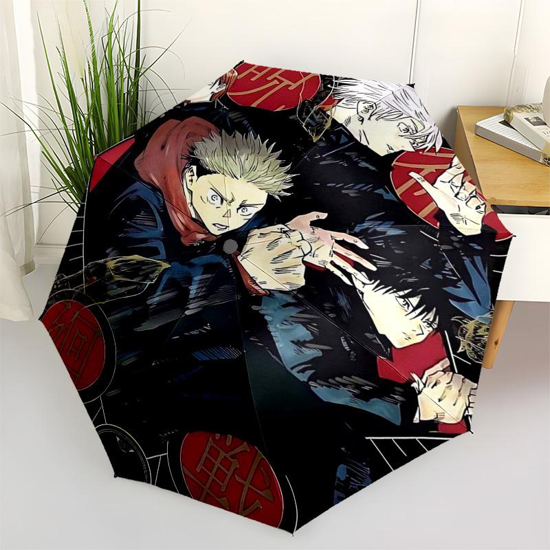 1pc Jujutsu Kaisen Characters Outdoor Umbrella - Automatic Opening/Closing, 3-Fold Design, 8-Bone Iron Frame - Perfect Gift for Fans, Travelers, Daily