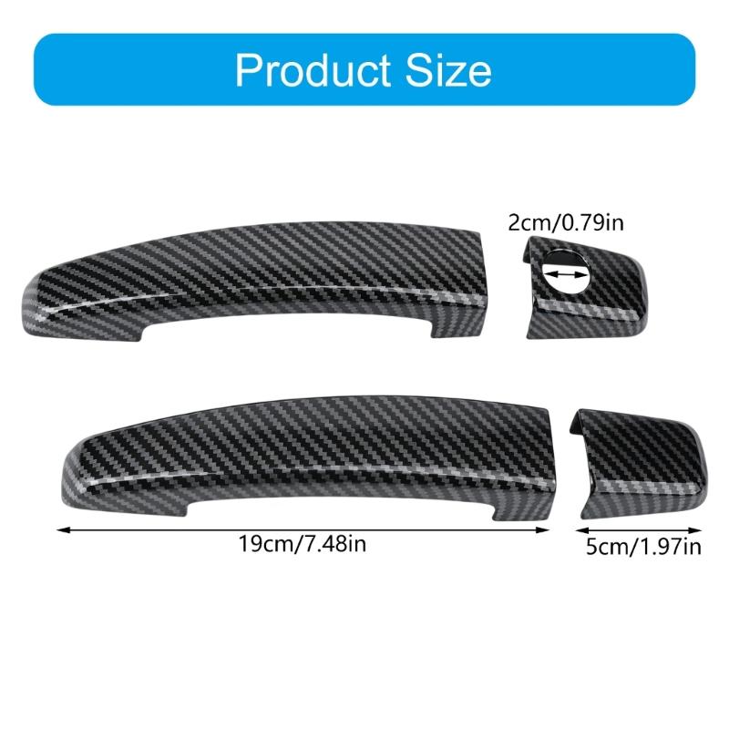 Carbon Fiber Door Handle Cover Trim for 2010-2015 Models, ABS Overlay Design for Exterior Handle Area Style and Daily Driving Detail