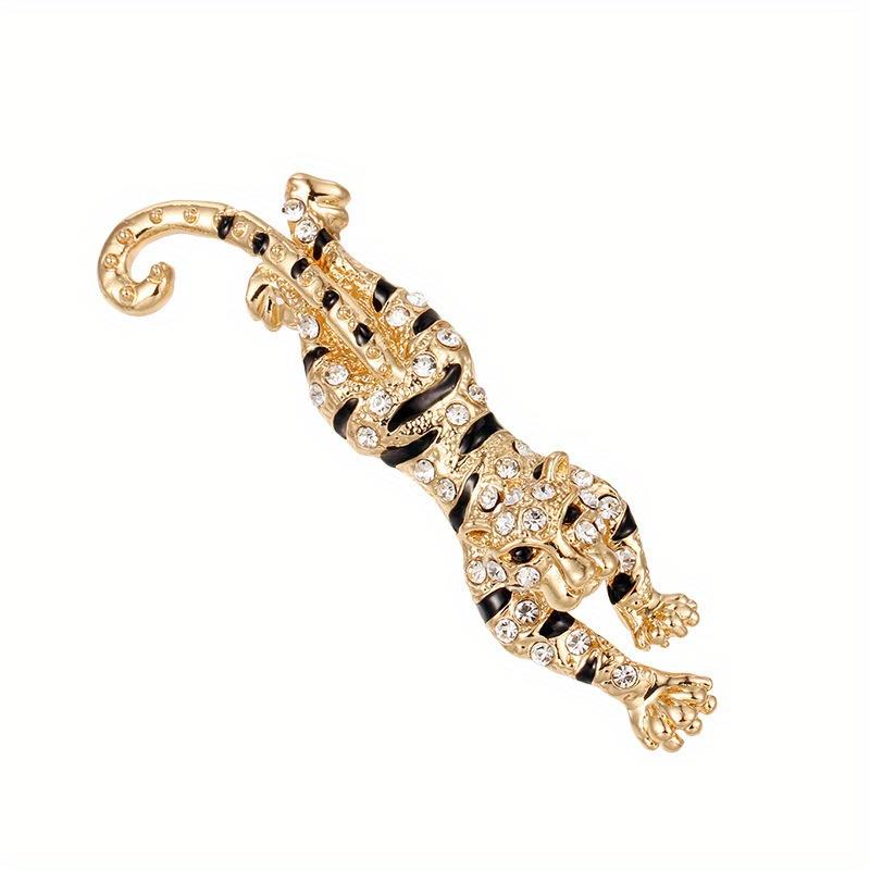 Women Men Fashion Crystal Tiger Brooch Badges Elegant Lady Exquisite Suit Clothing Pin золотистый