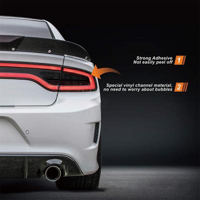 4 Pcs Smoke Tint Tail Light Cover Trim Sticker Decal For Dodge Charger 2015-2022