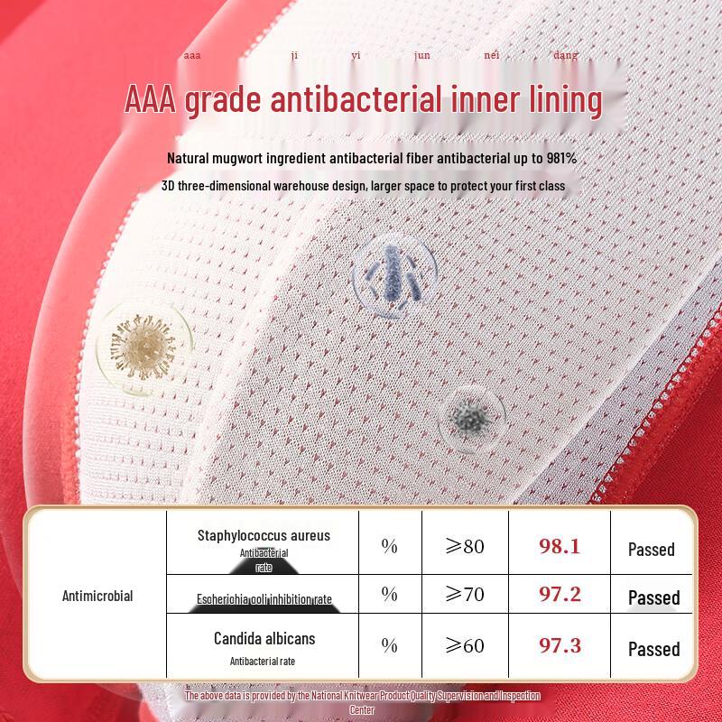 Hengyuanxiang Men's Red Combed Cotton Boxer Briefs 4-Pack