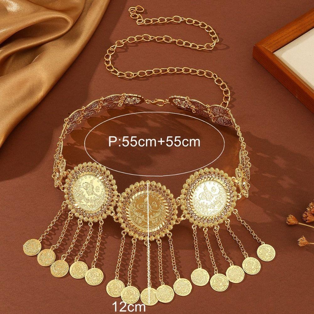 Inlaid Diamond Fringe Belt Alloy Fringe Waist Chain Vintage Waist Chain Belt  For Weddings