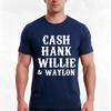 Cash Hank Willie And Waylon Country Music Tshirt Summer Casual Cotton Tee Oversized Streetwear Tops Vintage Graphic Print