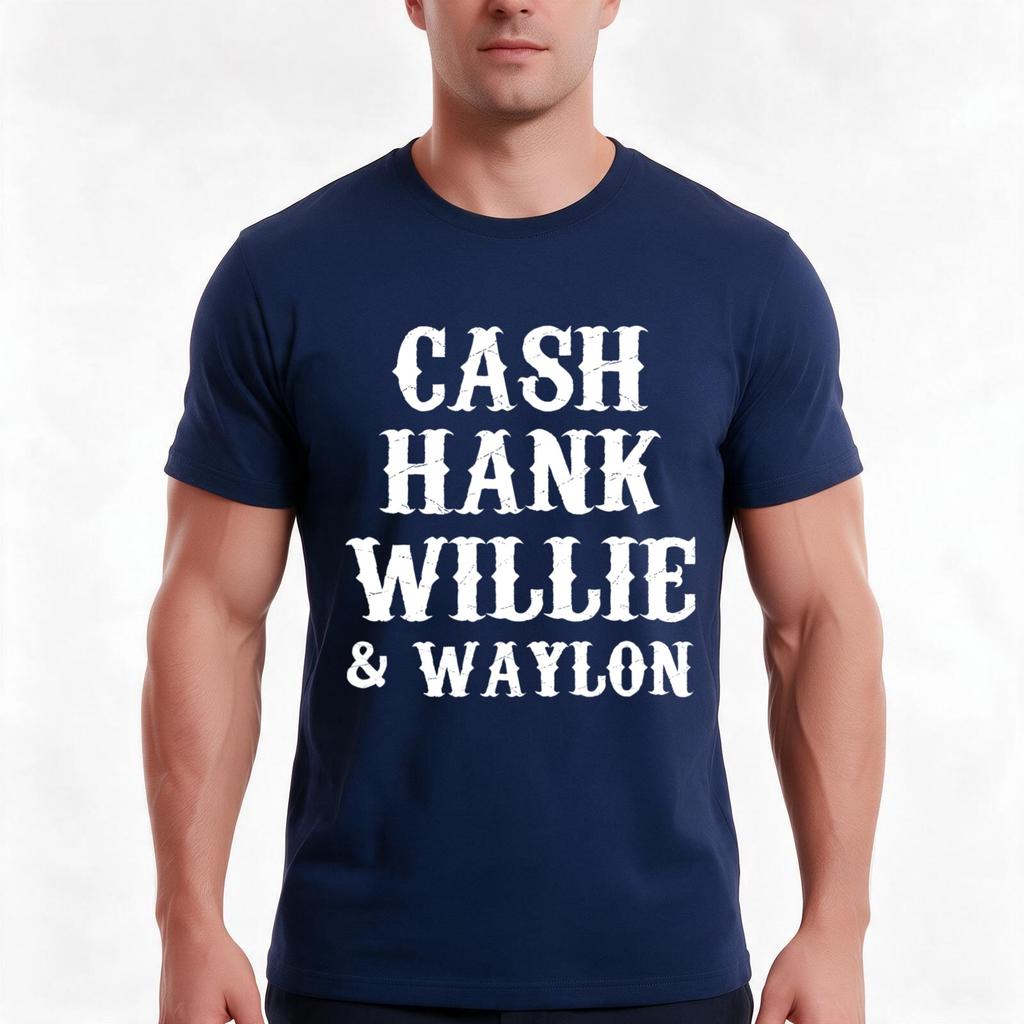 Cash Hank Willie And Waylon Country Music Tshirt Summer Casual Cotton Tee Oversized Streetwear Tops Vintage Graphic Print