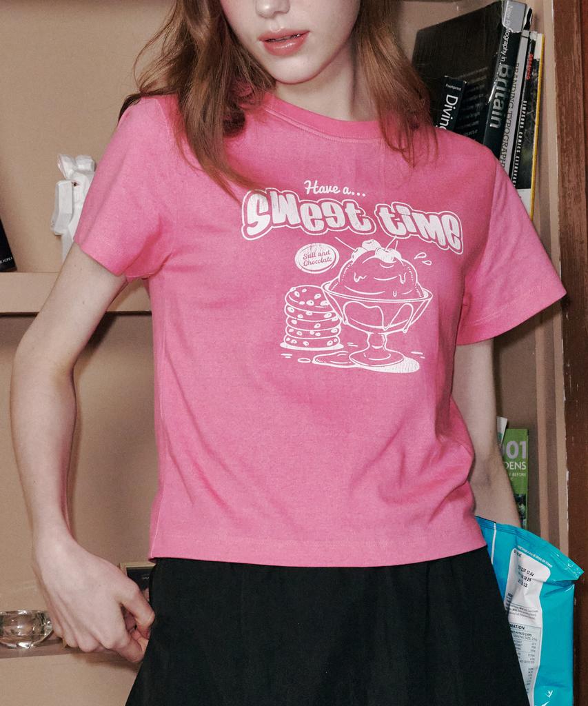 Solteuaenchokollis [Hast] Sweet Cup Ice Cream Crop T-Shirt Pink 4W2521003