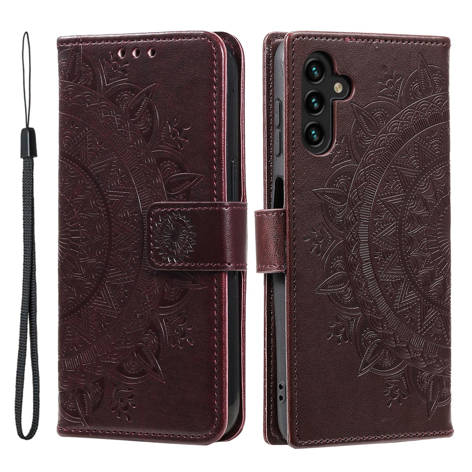 

For Samsung Galaxy S26/S26 Pro Stand Case Imprinted Totem PU Leather Wallet Phone Cover with Wrist Strap