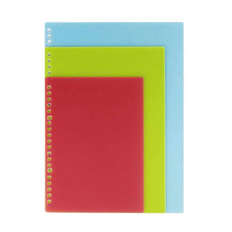 5-Pack Frosted A4 Detachable DIY Loose-Leaf Book with Colored Cover, A5/B5 Opening Ring Hole Folder