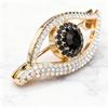 Crystal Pendant Devil Eye Brooch Pin Hollow Out Banquet Clothes Pin  Clothes Accessories