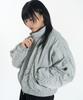 Toffee Women W 2-Way Crop Shirred Bomber Jumper (Blue Grey)