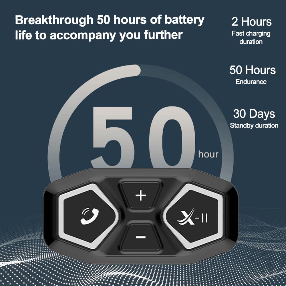 X11 Bluetooth Motosiklet Kaskı Kulaklığı Su Geçirmez 1200mAh Kablosuz Kulaklık Eller Serbest Çağrı Gürültü Azaltma Motosiklet Kulaklığı