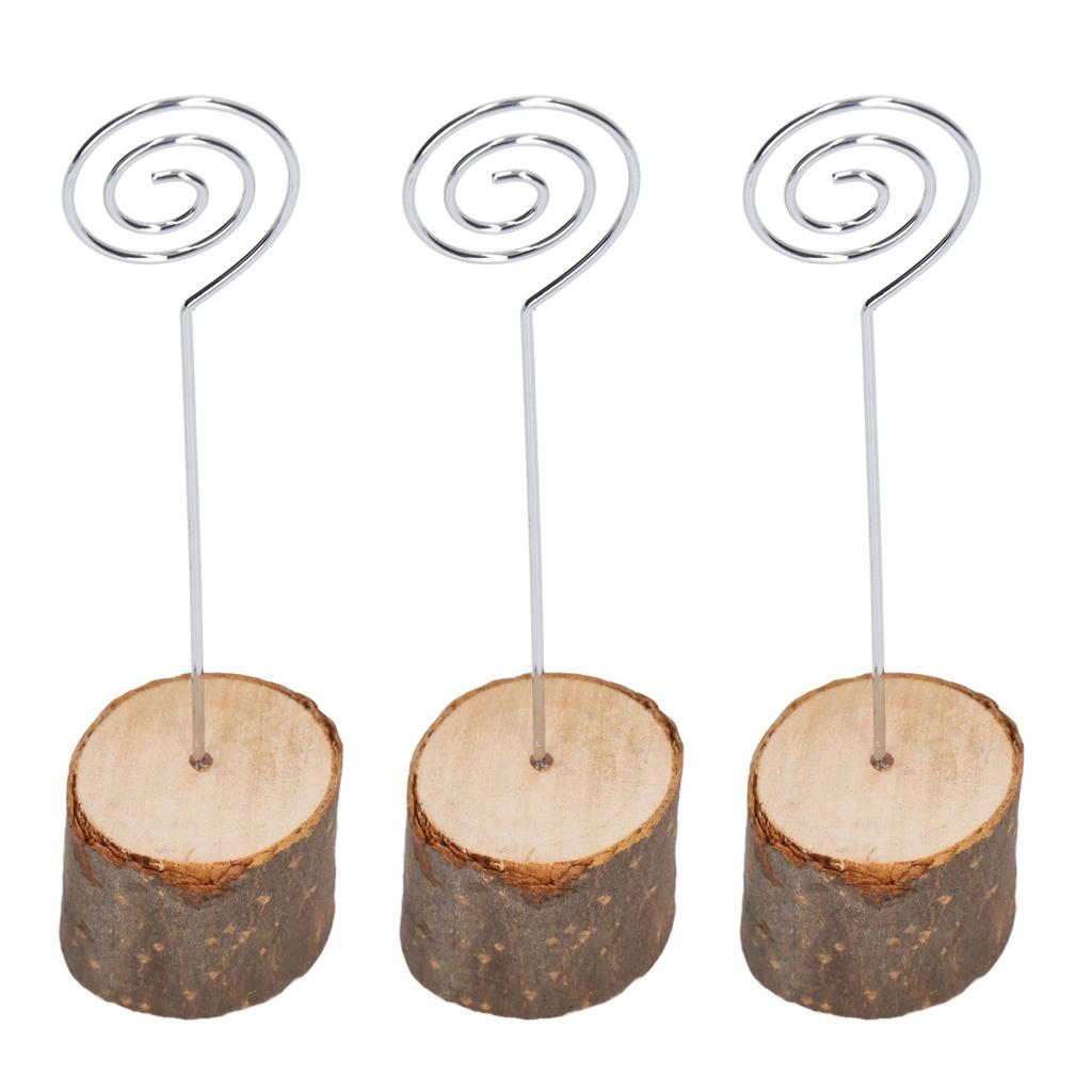 10pcs Place Card Holders Fashionable Simple Secure Fix Cute Table Number Holder with Wooden Base for Office Anniversary