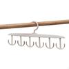 SpaceSaving Clothes Hanger, MultiHook Rotating Organizer, Dorm Closet Storage White 1pc