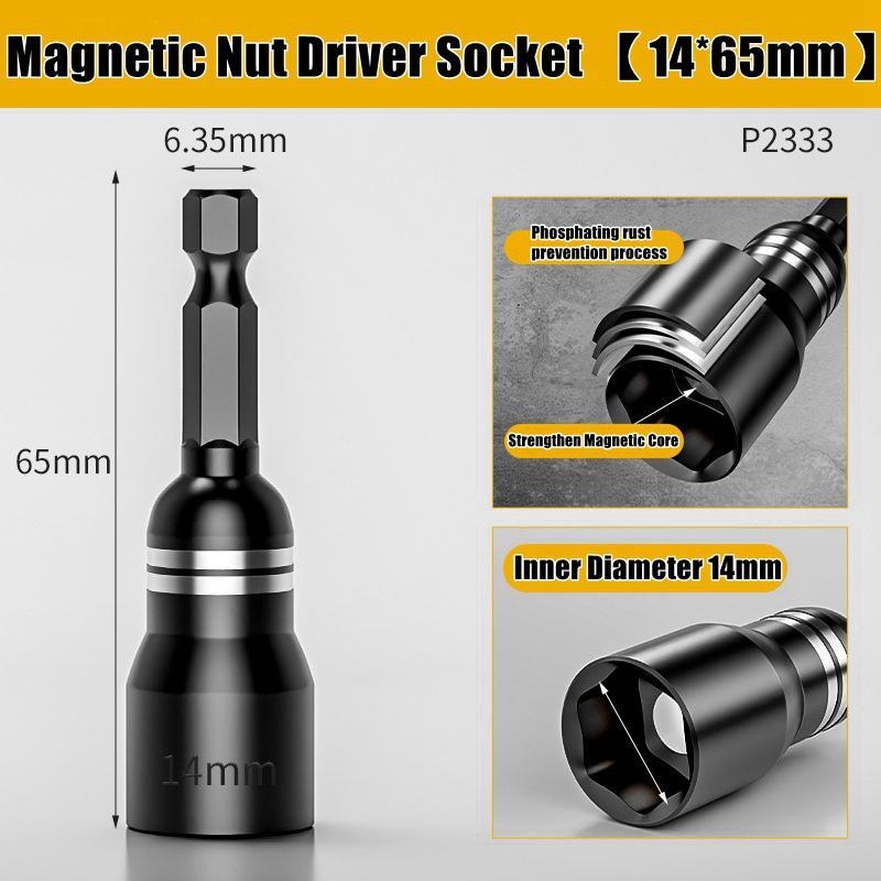 CR-V Steel Magnetic Nut Screwdriver Socket Bits For Power Drills Hex Shank Driver/Adapter Socket Wrench Tool Parts Accessories