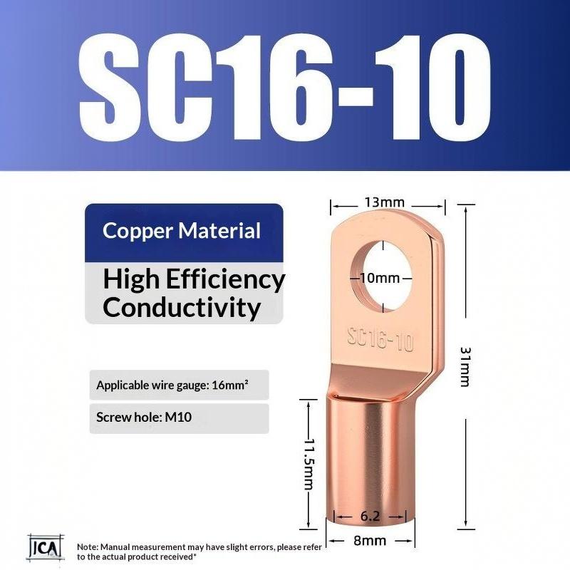 Cd Copper Lug Ring Wire Connectors Bare Cable Electric Crimp Terminal Sc4-6 Sc6-6 Sc6-8 Sc10-6 Sc16-6 Sc16-8 Sc25-8