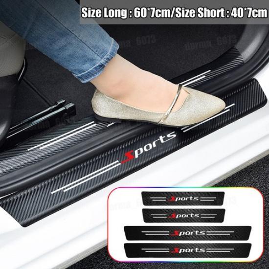 4pcs Car Door Plate Sill Scuff Cover Non Scratch Protector Sticker Accessories