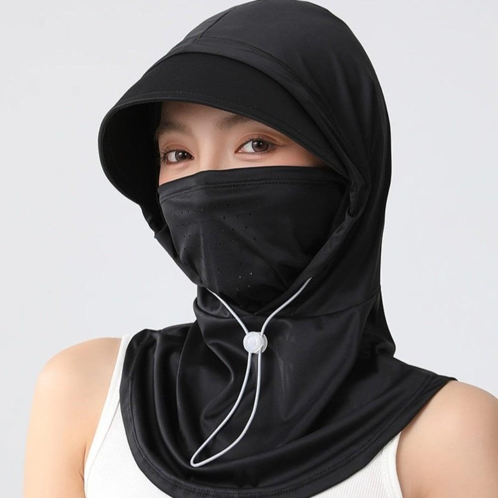 

Ice Silk Cycling Sun Protection Mask Dual Use Sunscreen Full Face Cover Balaclava Hat Unisex чёрный