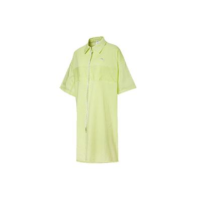 Half-Zip Sports Loose Polo Moisture-Wicking Breathable Short Sleeve Dress Women Dresses Light-Yellow 59901731