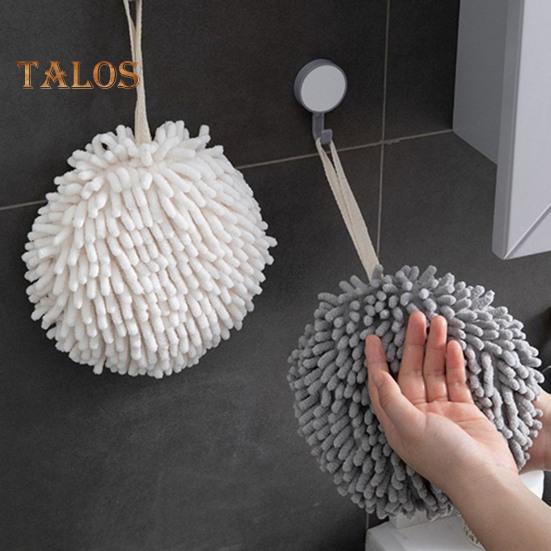 2 Pcs Hand Towel with Hanging Lanyard Highly Water Absorbent Quick-drying Superfine Fiber Thickened Reusable Kitchen Bathroom Cleaning Wipe Towel