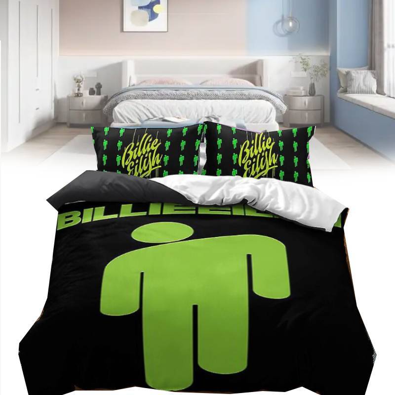 Billie Eilish Printed Duvet Cover Pillowcase Bedding Three Piece Set Use Bedroom
