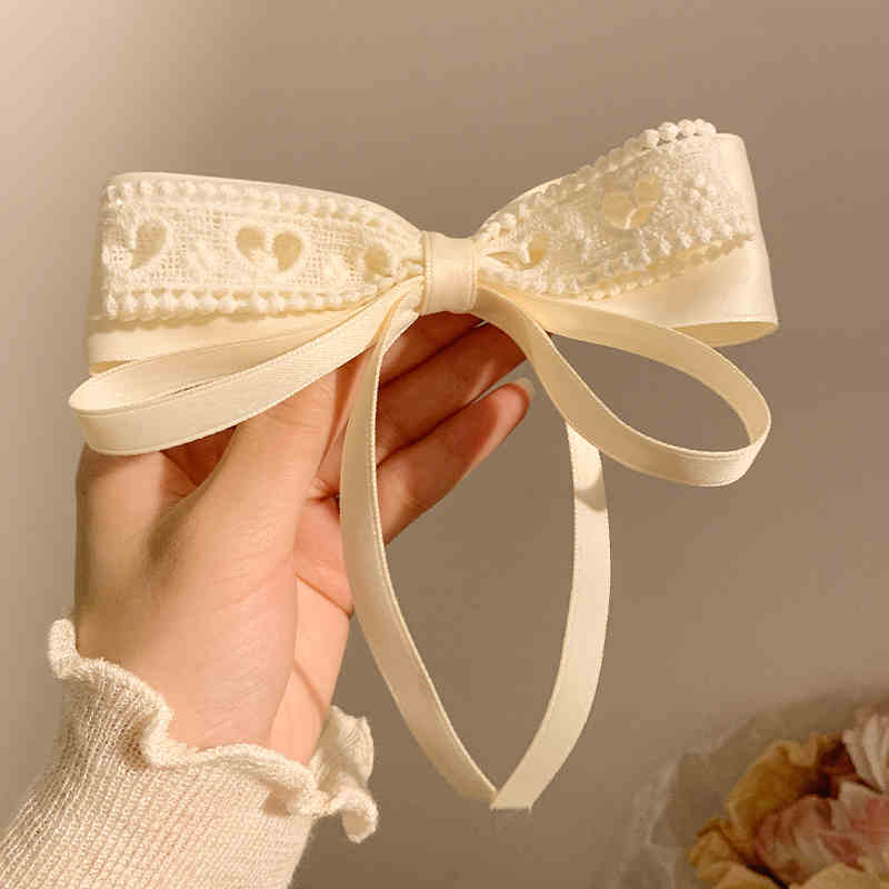 Lace Hair Bows Clip Cute Girls Hairpins Solid Duckbilled Hair Clips Barrettes Kids Headwear Fashion Hair Accessories