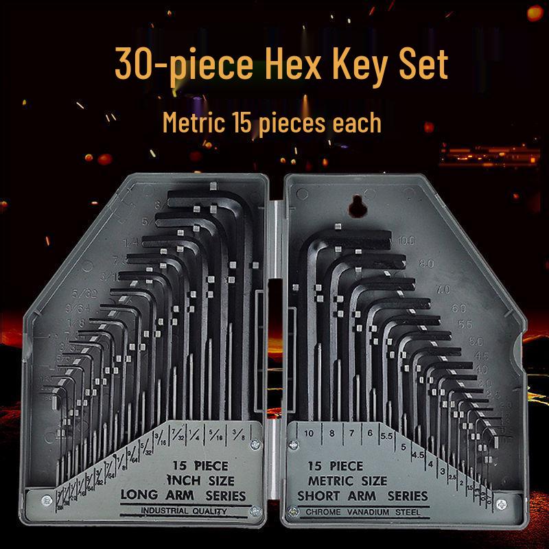 Multifunkční univerzální sada klíčů Hex & Torx s prodlouženým imperiálním plochým šroubovákem