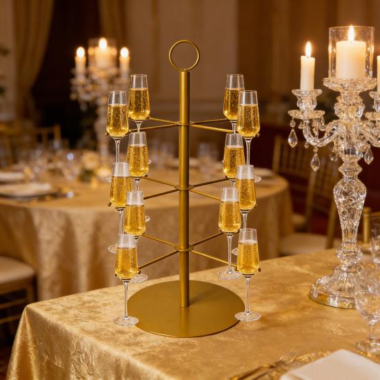 Stojan na koktejlový strom 3 patra 12 držáků Kovový držák na vystavení sklenic na víno Party Bar Svatba Koktejly Martini Margarita Stojan na nápoje z vína