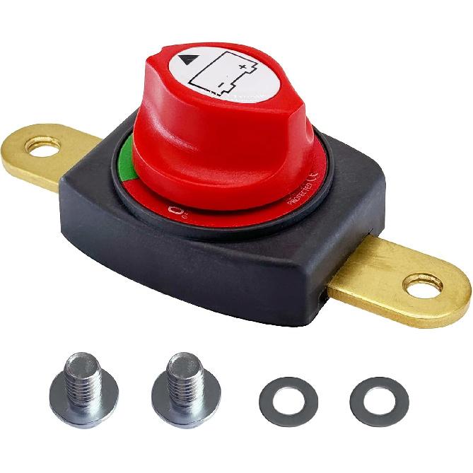 Ampper Side Post Battery Disconnect Switch 12V - 48V, Marine Battery Switch Disconnect Power Cut Shut Off For Car, RV And Boat (On/Off)