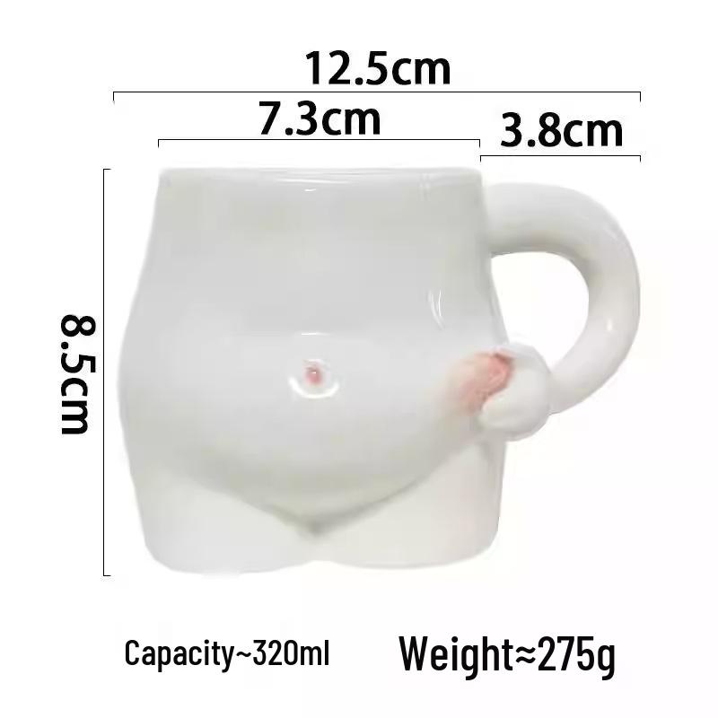 Kreative Kneifbauch-Keramiktasse - Einzigartige Milch- und Kaffeetasse für Büro & Frühstück