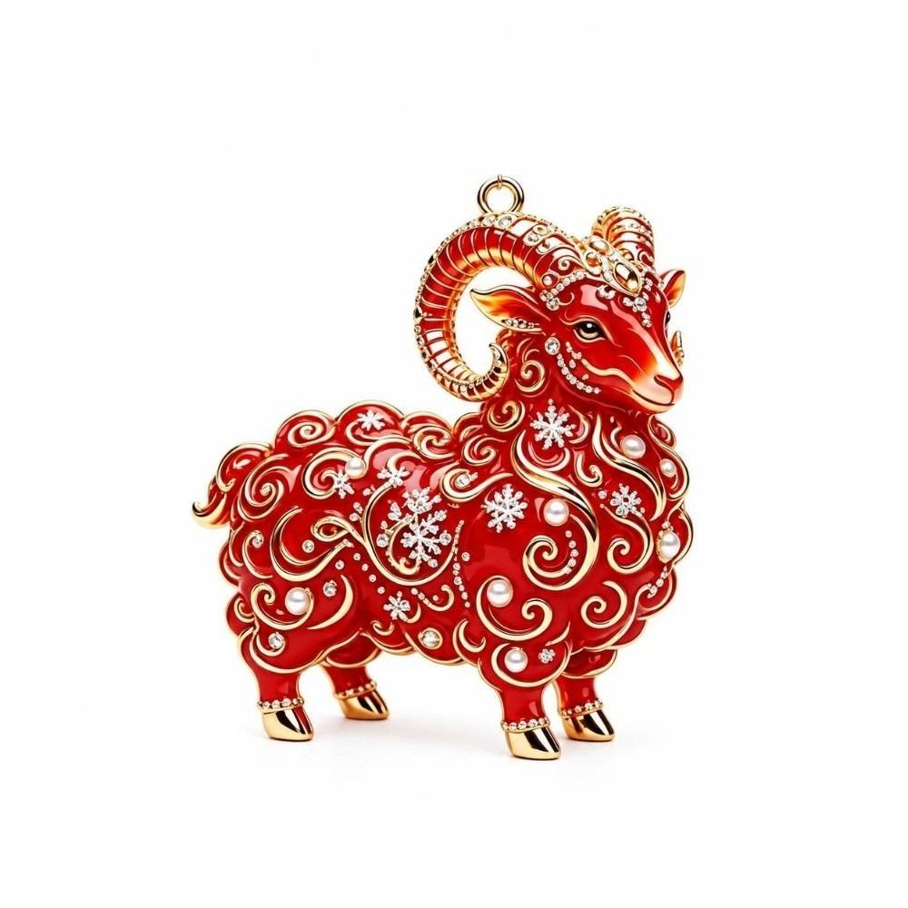 2D Flat Xmas Tree Sheep Hanging Ornaments 2027 Year of The Sheep Keychain Shop Window Display