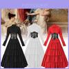 Elegant Medieval Long Dress For Women Featuring Renaissance Style And Regal Colors