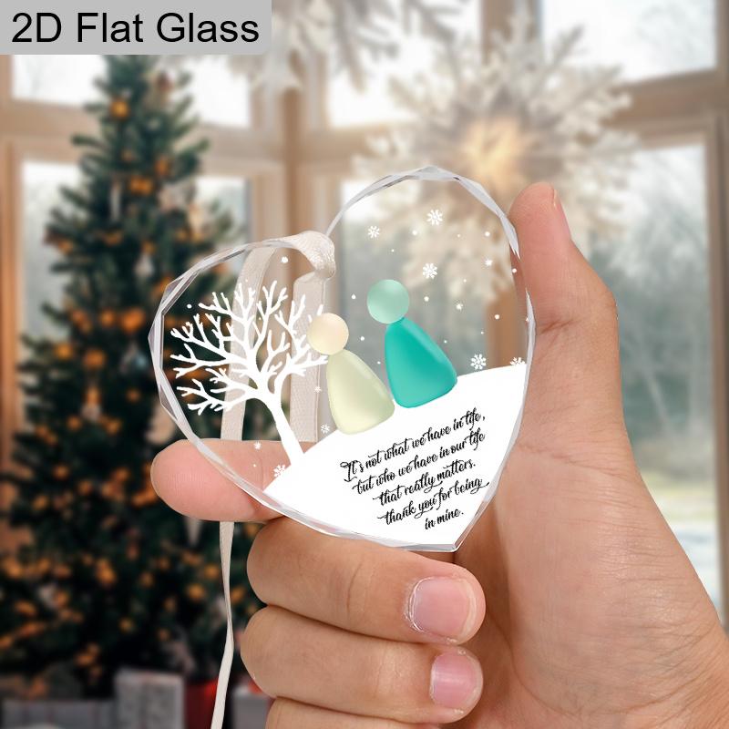 Herzförmige Meeresglas-Freundschaftsdeko | Inspirierendes Erinnerungsstück-Ornament für Zuhause, Garten und Weihnachten