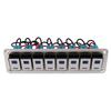 Rocker Switch Panel 8 Gang 12‑24V 5 Pin Blue Light Toggle On Off Lights Control Switch Panel