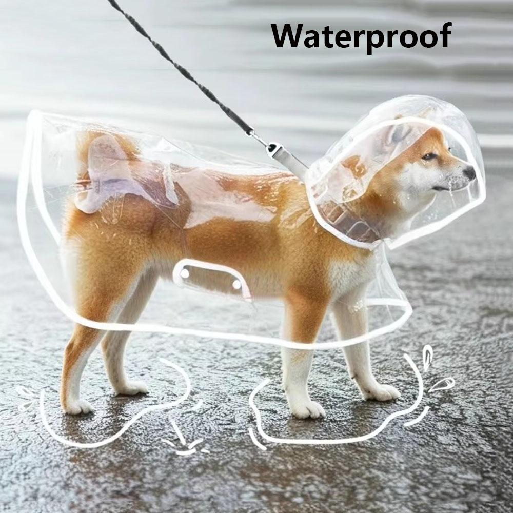 Transparent Waterproof Pet Raincoat Transparent Dog Raincoat Waterproof And Windproof Pet Clothing Large Dog Pet Dog Dog Costume