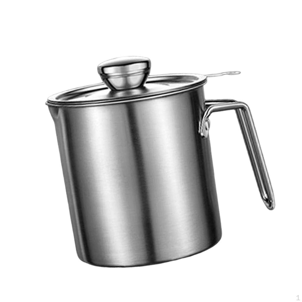 Oil Strainer Keeper Multipurpose Can with Dustproof Lid Kitchen Tool