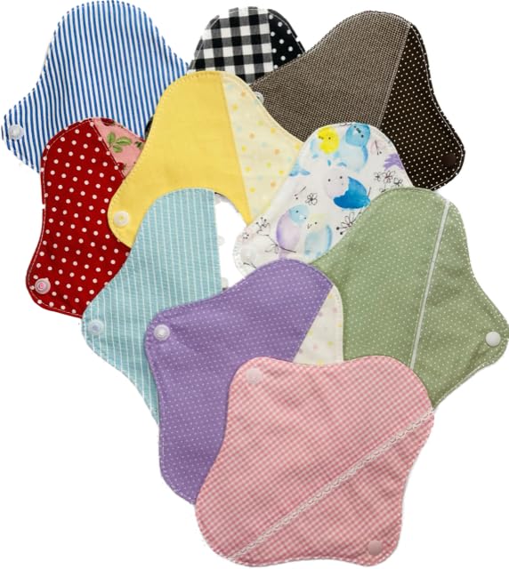 Sweet Cotton Japanese Cloth Napkins Petit Panty Liners 10 Pieces and Pattern (Unbleached Flannel/Color Available)