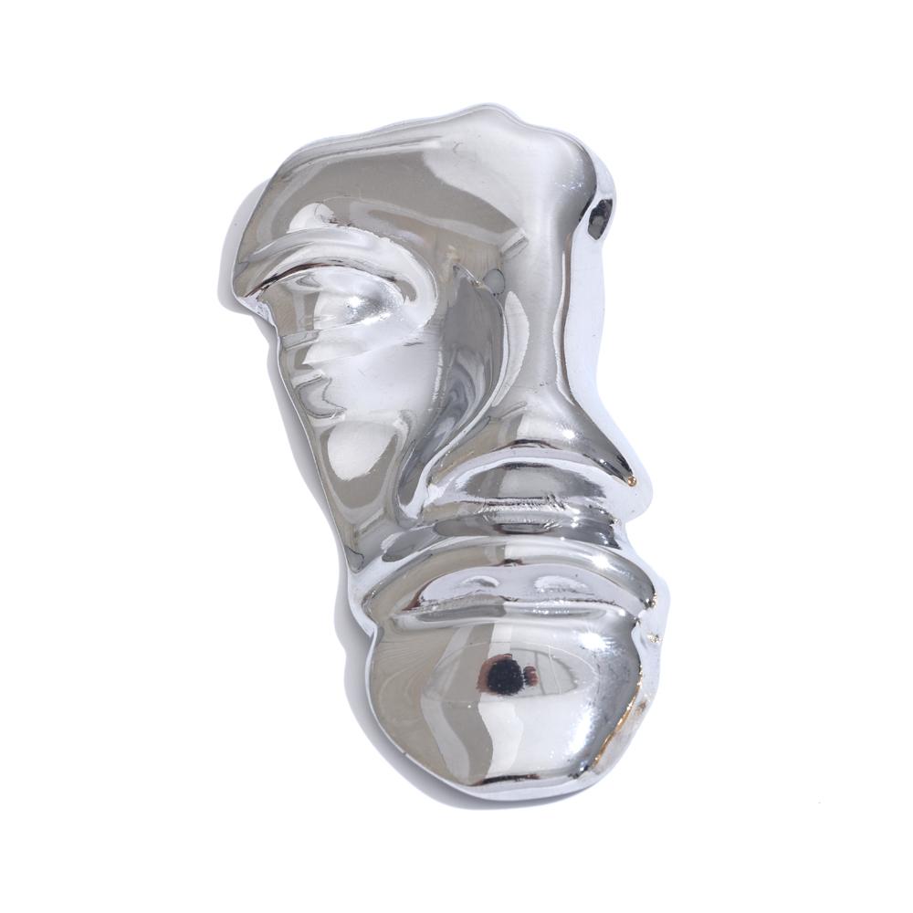 Yhpup Statement Stainless Steel Face Portrait Brooches Stylish Unique Clothing Accessories Tarnish Resistant Unisex Jewelry