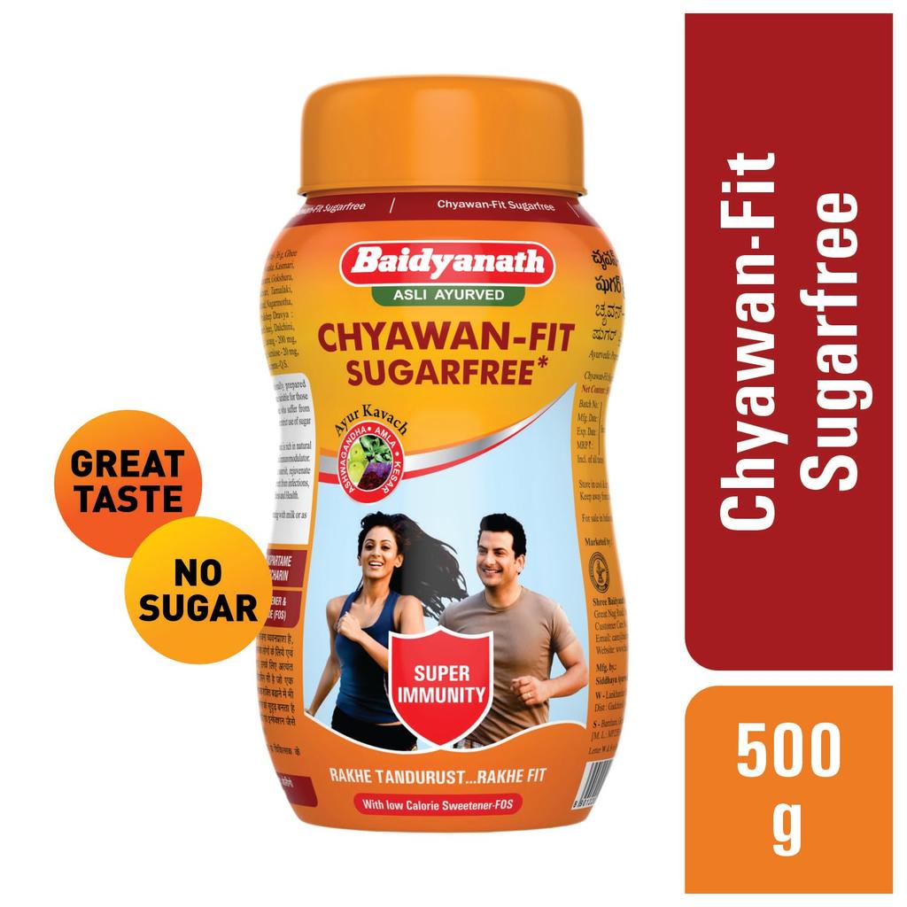 Baidyanath Asli Ayurved Chyawan-fit Sugarfree Chyawanprash 500 G Pack of 1 Boosts Energy Immunity