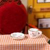 1Set/2Pcs 1:12 Dollhouse Miniature Cherry Ceramic Cup Saucer Kitchen Tableware Model Decor Toy Doll House Accessories