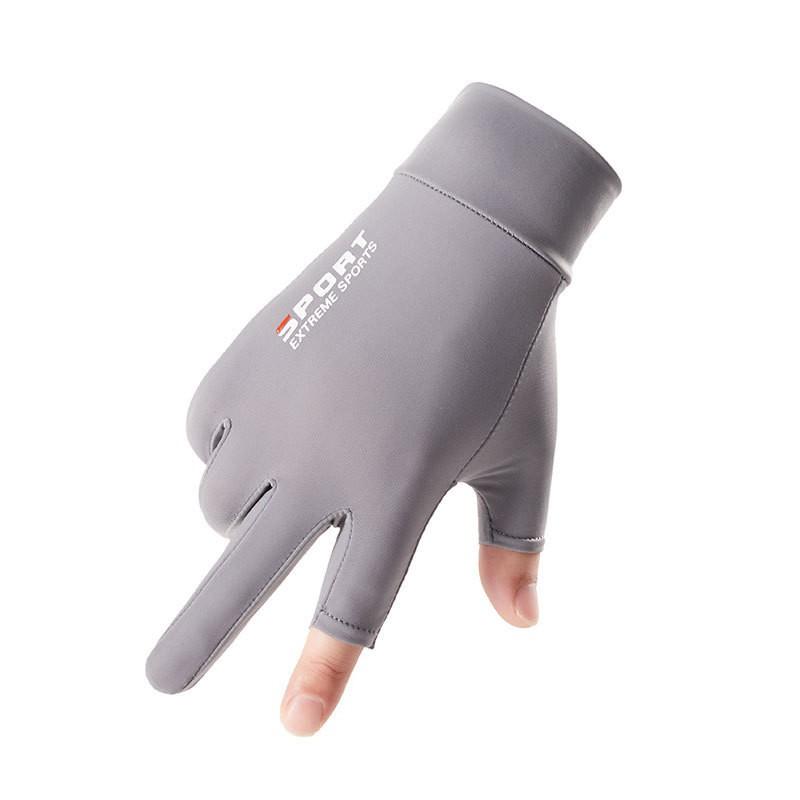 Mens UV Protection Half-Finger Cooling Gloves Cycling Driving Fishing Outdoor Use