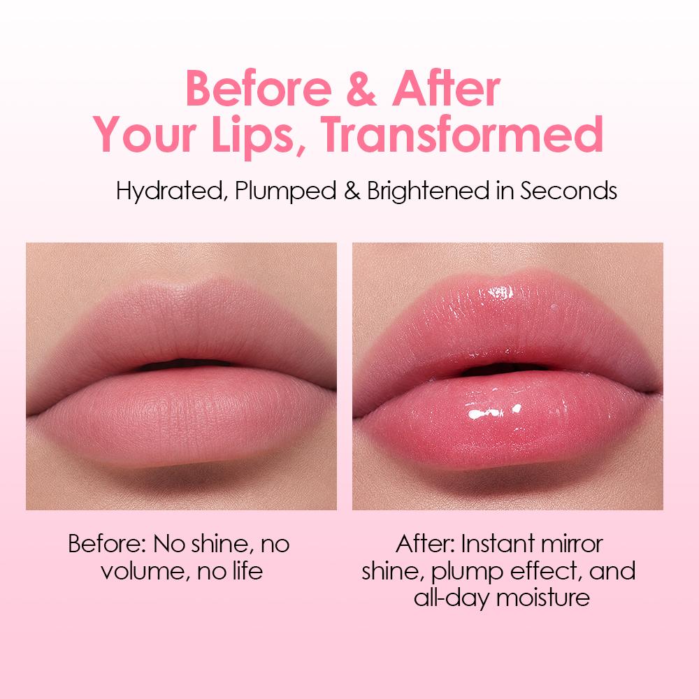 Julystar Cute Bunny Lip Gloss High Shine Water Mirror Lip Glaze Hydrating Long Lasting Glossy Lip Tint Moisturizing Liquid Lipstick Makeup