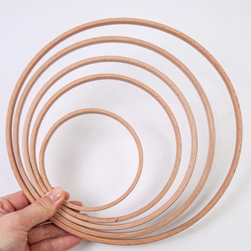 Wood Floral Hoop Wreath 10Pcs Wood Floral Hoop Rings for Wedding Wreath Wall Hanging Decoration Dream Catcher Art Craft