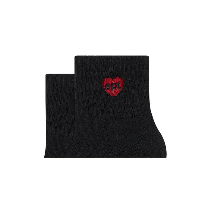 SMALL HEART SOCKS (BLACK)
